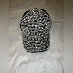 Black rhinestone cap